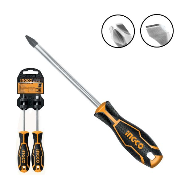 Picture of INGCO 2 PCS SCREWDRIVER SET SL65X100  PH2X100