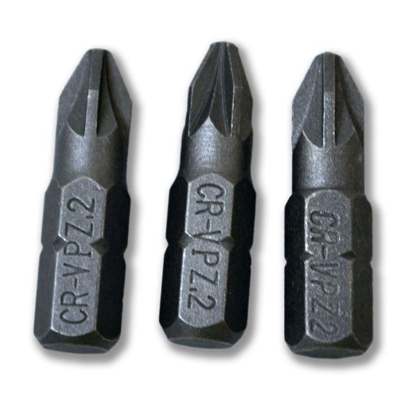 Picture of POZI NO. 2 SCREWDRIVER BITS 25MM LONG X 3PCS