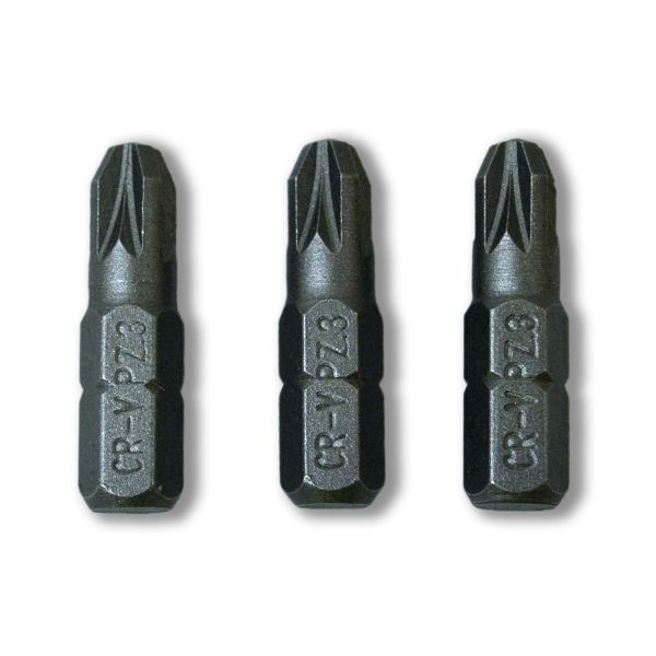 Picture of POZI NO. 3 SCREWDRIVER BITS 25MM LONG X 3PCS