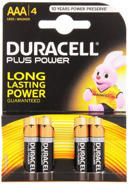 Picture of DURACELL BATTERY SIZE AAA 1.5V (4 PACK)