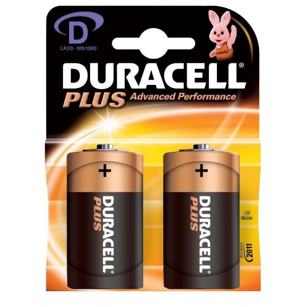 Picture of DURACELL BATTERY SIZE D 1.5V (2 PACK)