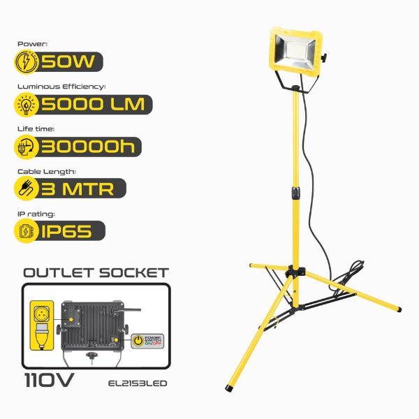 Picture of LED 50 WATT TELESCOPIC SINGLE 110V LIGHT