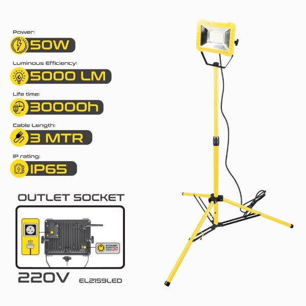 Picture of LED 50 WATT TELESCOPIC SINGLE 240 V LIGHT